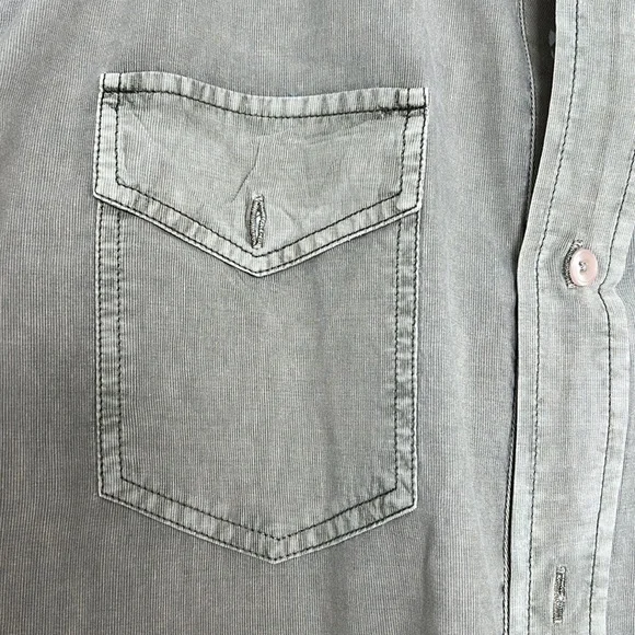 Army green long sleeve button down by Guess - Picture 3 of 4